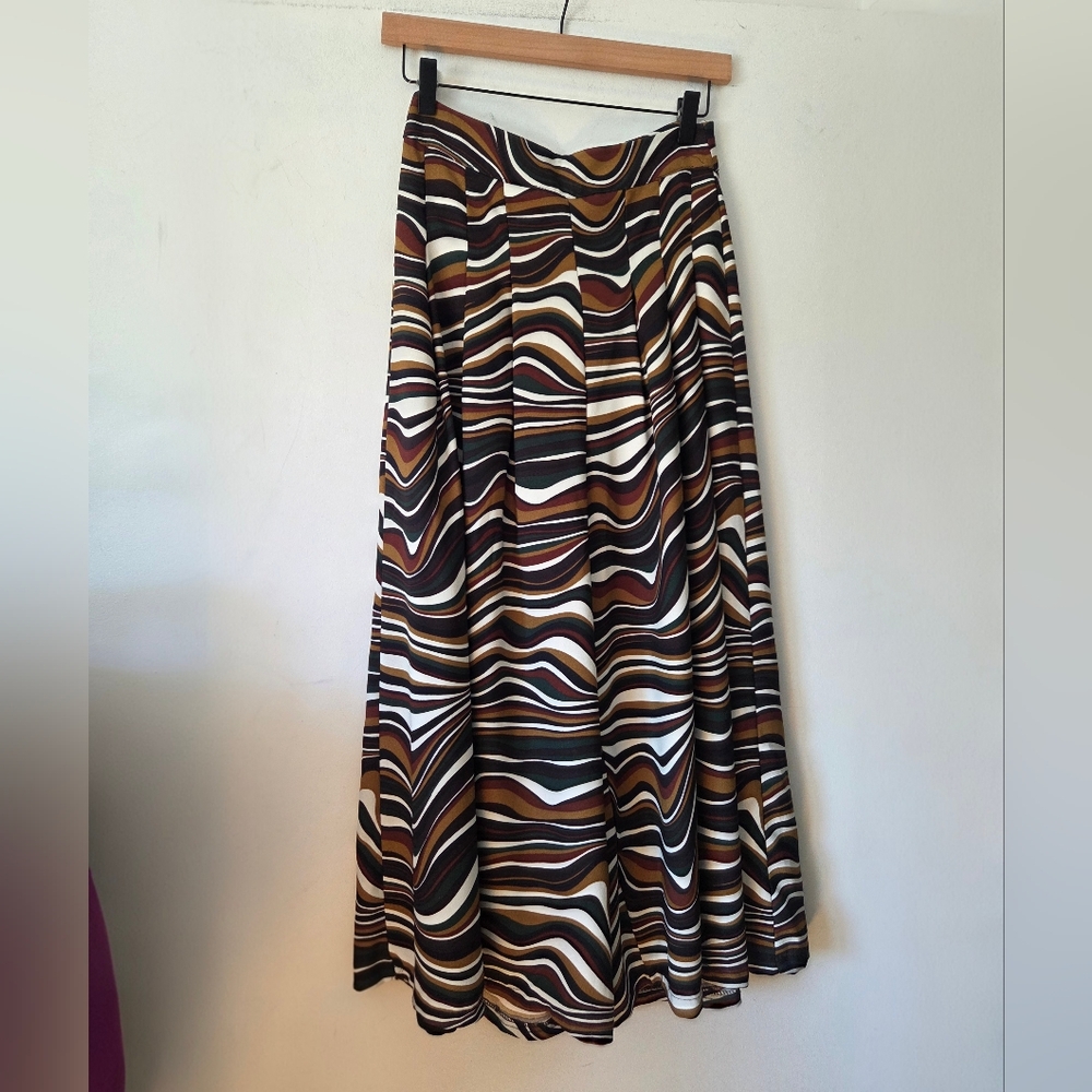 Italian Marble Print Ultra Wide Leg Cropped Palazzo Pants